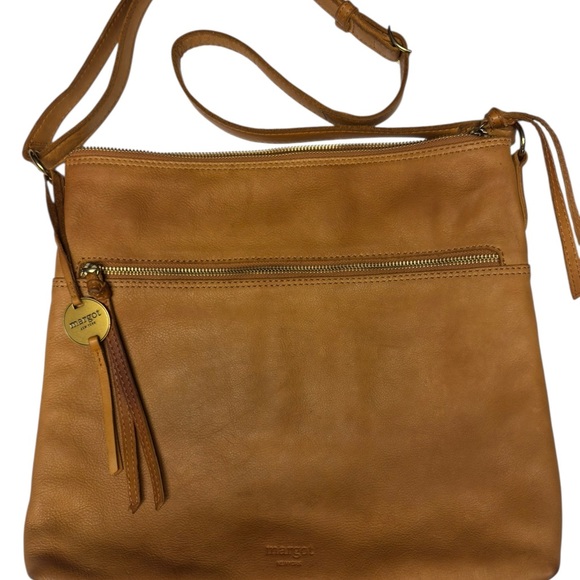 Margot Tan Leather Crossbody Bag - Picture 1 of 14